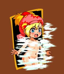 blonde_hair blue_eyes censored_nipples chadarnook convenient_censoring female_focus final_fantasy final_fantasy_vi flat_chest hat loli nude relm_arrowny square_enix steam steam_censor