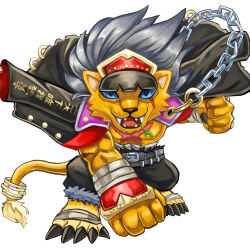 Rule 34 | 1boy, bancholeomon, belt, blue eyes, digimon, digimon (creature), male focus, solo, tail