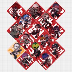 Rule 34 | 6+boys, 6+girls, absurdres, amemiya darumi, aotsuki eito, black hair, blonde hair, blue eyes, blue hair, brown hair, full body, ginzaki shouma, grey eyes, grey hair, highres, holy jumonji sword, kawana tsubasa, kirifuji nozomi, last defense academy school uniform, long hair, looking at viewer, magadori kyoshika, maruko gaku, mask, mask on head, matching hair/eyes, medium hair, mojiro moko, multicolored hair, multiple boys, multiple girls, omokage yugamu, oosuzuki kurara, orange eyes, pink eyes, pink hair, purple eyes, purple hair, red eyes, red hair, shizuhara hiruko, short hair, simple background, sumino takumi, tagme, the hundred line -last defense academy-, tsukumo ima, tsukumo kako, white background, yakushiji takemaru