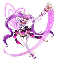 Rule 34 | 1girl, absurdly long hair, aisha landar, argyle clothes, argyle footwear, bare shoulders, boots, border, bow, bow legwear, coattails, collar, detached collar, detached sleeves, dress, drill hair, elsword, frilled sleeves, frills, full body, game cg, gem hair ornament, gloves, gradient hair, hair bow, happy, highres, holding, holding staff, hwansang, juliet sleeves, leg up, long hair, long sidelocks, long sleeves, looking at viewer, magic, magical girl, metamorphy (elsword), multicolored hair, official art, one eye closed, open mouth, outstretched arm, petticoat, pink collar, pink dress, pink gemstone, puffy sleeves, purple eyes, purple hair, second-party source, short dress, sidelocks, sleeveless, sleeveless dress, smile, solo, space print, sparkle, staff, standing, star (symbol), starry sky print, tachi-e, tareme, thigh boots, transparent background, twin drills, twintails, two-sided dress, two-sided fabric, v, very long hair, wavy hair, white border, white bow, white dress, white gloves, white sleeves