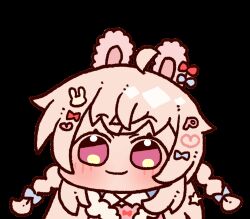 1girl :o animal_ears animated animated_gif bow braid chibi commission ear_bow engawa_(engawa110) hair_ornament long_hair looking_at_viewer looping_animation phase_connect pink_eyes pink_hair pipkin_pippa pipkin_pippa_(1st_costume) rabbit_ears rabbit_girl rabbit_hair_ornament rabbit_ornament smile solo third-party_source transparent_background upper_body virtual_youtuber