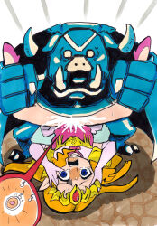 1boy 1girl animal_ears bad_end blonde_hair blue_eyes blue_skin colored_skin crying crying_with_eyes_open cum cum_in_pussy defeat dress earrings fertilization ganon gloves holding_another&#039;s_leg impregnation interspecies interspecies_impregnation jewelry monster nintendo open_mouth ovum pig_boy pig_ears pig_nose pointy_ears princess princess_zelda rape roaring screaming slippers sperm_cell tan_boku tearing_up tears teeth the_legend_of_zelda tiara tongue triforce unwanted_creampie unwanted_impregnation white_background white_gloves