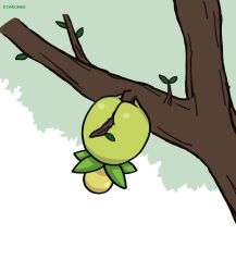 ass branch creatures_(company) game_freak leaf nintendo no_humans pokemon rekcmas smoliv tree twitter_username upside-down