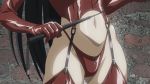 10s 1boy 2girls ahoge animated ass ass_shake audible_speech black_hair black_legwear blue_eyes bondage_outfit boots bouncing_breasts breastless_clothes breasts breasts_out candle dominatrix earrings elbow_gloves garter_straps gloves hair_over_one_eye ikkitousen jewelry kakouen_myousai kan&#039;u_unchou large_breasts latex leotard long_hair multiple_girls navel nipples sound thigh_boots thighhighs video wax_play video whip whipping