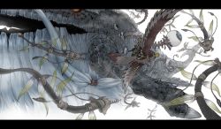1boy bad_id bad_pixiv_id battle bird creature fang flying kuruuya letterboxed levias link loftwing male_focus monster nintendo the_legend_of_zelda the_legend_of_zelda:_skyward_sword white_background