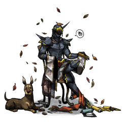 1990s_(style) 1boy chair final_fantasy final_fantasy_vi interceptor leaf male_focus ninja red_eyes scroll shadow_(ff6) sitting tsuna_(so_da77)