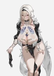Rule 34 | 1girl, aponi, armpits, arms up, bare shoulders, black hair, body writing, breast tattoo, breasts, chinese clothes, cleavage, covered erect nipples, covering own eyes, dress, grey eyes, hair ornament, highres, holding, holding sword, holding weapon, huge breasts, large breasts, lips, long hair, looking at viewer, mole, mole on breast, multiple views, original, patreon logo, ponytail, shan3143311380, sword, tattoo, weapon