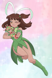 1girl cosplay digimon female_focus highres katou_juri magical_girl mew_lettuce mew_lettuce_(cosplay) midorikawa_lettuce nail_polish solo tokyo_mew_mew