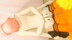 1boy 2girls 3d age_difference animated arms_behind_back blush boruto:_naruto_next_generations bouncing_breasts bound bound_wrists breasts caught completely_nude doggystyle forced gag gagged grabbing_another&#039;s_ass haruno_sakura hetero improvised_gag insurgent interior large_breasts loli lowres multiple_girls multiple_views naruto_(series) nude penis pink_hair rape sex sex_from_behind short_hair sound spread_legs tagme uchiha_sarada uzumaki_naruto video voyeurism watching watching