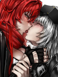 goddess_of_victory:_nikke highres kiss m3iyingguo red_hair red_hood_(nikke) snow_white_(nikke) yuri