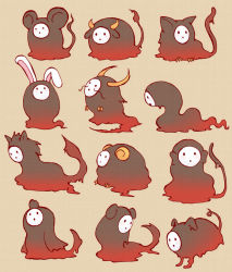 animal_ears arakune arc_system_works blazblue blazblue:_calamity_trigger boar_(chinese_zodiac) rabbit_ears cat_ears cat_tail chinese_zodiac dog_(chinese_zodiac) dog_ears dog_tail dragon_(chinese_zodiac) horns horse_(chinese_zodiac) kainou kakuredo_ura monkey_(chinese_zodiac) monkey_ears mouse_ears mouse_tail no_humans ox_(chinese_zodiac) pig_ears pig_tail rabbit_(chinese_zodiac) rat_(chinese_zodiac) rooster_(chinese_zodiac) sheep_(chinese_zodiac) snake_(chinese_zodiac) tail tiger_(chinese_zodiac) zodiac