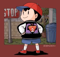 bad_tag black_hair child hat jacket mother_(series) mother_2 ness_(mother_2) nintendo red_hat sayoyonsayoyo shirt shota striped_clothes striped_shirt super_smash_bros.