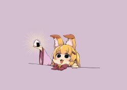 1girl :3 animal_ears arm_up blonde_hair bow bowtie food fox_ears hair_ornament hairclip highres kemomimi_oukoku_kokuei_housou long_hair mikoko_(kemomimi_oukoku_kokuei_housou) onigiri open_mouth pink_bow pink_bowtie smile solo twintails virtual_youtuber yatsumeunagi