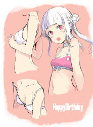 1girl arashi_chisato bra female_focus gengoroh genxx12 highres long_hair love_live! love_live!_superstar!! solo underwear white_hair