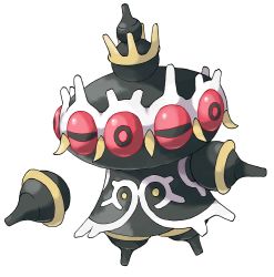 claydol creatures_(company) fakemon full_body game_freak gen_3_pokemon hyshirey mega_pokemon nintendo no_humans official_style pokemon pokemon_(creature) red_eyes simple_background solo transparent_background