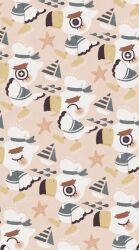 1boy animal_crossing bird_boy black_eyes blue_shirt blush boat closed_eyes closed_mouth eyelashes furry furry_male gulliver_(animal_crossing) hat male_focus neckerchief nintendo open_mouth pink_background sailboat sailor_hat satsumapotato shirt starfish watercraft white_hat white_neckerchief