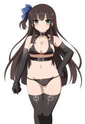 1girl blush breasts ceri_(sakura_dungeon) clenched_hand game_cg legs long_hair navel ribbon sakura_dungeon shiny_skin