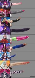 6+futa absurdres altera_(fate) baobhan_sith_(fate) black_dress blonde_hair blue_eyes braid braided_ponytail breasts brown_hair cape chart chibi closed_mouth coat commentary comparison condom condom_on_penis dress earrings elizabeth_bathory_(fate) elizabeth_bathory_(first_ascension)_(fate) english_commentary erection ereshkigal_(fate) fate_(series) florence_nightingale_(fate) frilled_sleeves frills futanari green_eyes hair_ribbon highres indoors jewelry juliet_sleeves kushishekku large_penis leonardo_da_vinci_(fate) leonardo_da_vinci_(fate/grand_order) leonardo_da_vinci_(rider)_(fate) leotard lightning long_hair long_image long_sleeves looking_at_viewer mecha_eli-chan_mk.ii_(fate) mechanical_penis medium_breasts military military_uniform multiple_futa nail_polish open_mouth parted_bangs penis penis_chart penis_comparison penis_ornament penis_sheath penis_size_comparison pink_hair pointy_ears puffy_sleeves purple_hair red_coat red_eyes red_hair ribbon robot scathach_(fate) small_breasts small_penis smile sparkle testicles tiara two_side_up uncensored veins veiny_penis very_long_hair