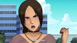 1boy 1girl 3d after_anal aftersex anal animated anus ass ass_focus audible_speech bent_over bouncing_ass bouncing_breasts breasts brown_hair choker christa_lenz cum cum_in_ass dark-skinned_female dark-skinned_male dark_skin donut_anus dwayne_”the_rock”_johnson english_audio female_focus freckles girl_on_top hetero huge_ass jellyfishjubilee jewelry krista_lenz large_breasts looking_at_another looking_back medium_breasts medium_penis moaning necklace nowajoestar panties_around_leg penis pussy sex shingeki_no_kyojin sound sound_effects subtitled tagme thighs video ymir_(shingeki_no_kyojin)