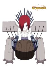 absurdres chibi cracks emaciated eyebags hair_over_one_eye highres inmobile machine nagato_(naruto) naruto_(series) naruto_shippuuden pain_(naruto) pale_skin red_hair removed_clothing rinnegan sunken_cheeks transparent_background visible_ribs walker_machine
