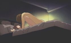 1boy 1girl age_difference aged_down animated animated_gif bed black_hair blanket bouncing_breasts breasts dark_room dreaming emotionless_sex expressionless hetero hige_wo_soru._soshite_joshikousei_wo_hirou. hotel hotel_room iamkiki69 looping_animation lying missionary night night_sky nude ogiwara_sayu on_back on_bed orgasm penetrated phone sex sky spread_legs thighhighs uncensored vaginal yaguchi_kyouya