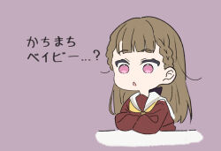 Rule 34 | 1girl, black bow, bow, braid, brown hair, commentary, hair bow, hashtag-only commentary, hasu no sora school uniform, kachimachi kosuzu, link! like! love live!, long hair, long sleeves, looking at viewer, love live!, masaki (masakinariya), neckerchief, open mouth, pink eyes, sailor collar, school uniform, side ahoge, side braids, solo, translation request, virtual youtuber, white sailor collar, winter uniform, yellow neckerchief