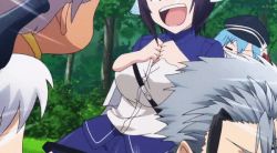 animated animated_gif bouncing_breasts breasts breasts_out large_breasts lynn_mei nipples plunderer third-party_edit unworn_clothes