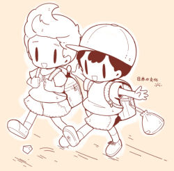 backpack bad_tag bag black_hair child hat legs lucas_(mother_3) mother_(series) mother_2 mother_3 ness_(mother_2) nintendo opipio_m shirt shoes shorts shota socks striped_clothes striped_shirt super_smash_bros. walking