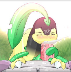 bayleef cum cum_in_mouth gen_1_pokemon gen_2_pokemon lowres nidoking nintendo pokemon pokemon_(creature)