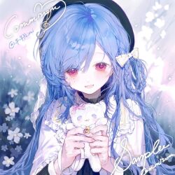 Rule 34 | banbannimi, blue-green, braided, double, floral, gray-blue, holding, lace, non-web source, ruffled, skinny, square, stuffed toy