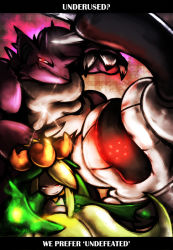 crown flower gen_1_pokemon gen_3_pokemon gen_5_pokemon horns legendary_pokemon lilligant nidoking nintendo pokemon pokemon_(creature) red_eyes registeel single_horn yilx
