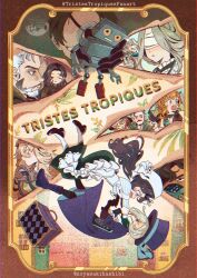 4boys 6+girls :o anjo_nala beard black_gloves black_hair black_pants black_shoes black_skirt blindfold blonde_hair blue_bow boater_hat boots border bow brown_border closed_eyes coat coif corset dores_(reverse:1999) eye_contact eyepatch face-to-face facial_hair falling french_text from_side glass_bottle gloves green_gloves grey_hair gun handgun hashibi_(noyasakihashibi) hat hat_bow highres holding holding_gun holding_toy holding_weapon igor_(reverse:1999) lilya_(reverse:1999) long_hair long_skirt looking_at_another lopera_(reverse:1999) mature_male moldir_(reverse:1999) mr._duncan_(reverse:1999) multiple_boys multiple_girls no_eyes old old_man open_mouth orange_eyes orange_hair ornate_border pants pantyhose ptolemy_(reverse:1999) purple_boots purple_coat purple_eyes purple_hat reverse:1999 sailing_ship ship_in_a_bottle shirt shoes short_hair siblings sisters skeletal_hand skirt sotheby step-siblings strangling striped_clothes striped_shirt suitcase tearing_up toy toy_robot twitter_username vertical-striped_clothes vertical-striped_shirt vertin_(reverse:1999) watermark weapon white_blindfold white_corset white_hair white_hat white_pantyhose white_rum_(reverse:1999) white_shirt