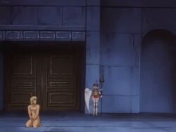 1boy 1girl amazon amazon_warrior animated animated_gif armpit_crease armpits blonde_hair breasts brown_hair completely_nude dark-skinned_female dark_skin giant giantess green_eyes hetero huge_breasts large_breasts lunatic_night missionary muscular muscular_female nipples nude ponytail presenting_pussy sex size_difference vaginal
