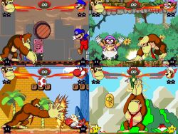 donkey_kong luigi mario mario_(series) screencap super_mario_bros._1 wario yoshi