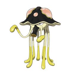 artist_request full_body nintendo no_humans official_art outline pokemon pokemon_(creature) pokemon_focus pokemon_sv solo tentacles third-party_source toedscruel transparent_background white_outline