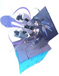 1girl absurdres aqua_halo aris_(blue_archive) aris_(mecha_suit)_(blue_archive) armlet artist_name bare_shoulders black_gloves black_leotard black_thighhighs blue_archive blue_eyes blue_hair blue_leotard bridal_legwear bright_pupils chinese_commentary commentary_request covered_navel crack damaged double-parted_bangs dust elbow_gloves electricity firing floating_hair full_body gang_shi_shao_e_fan gloves gradient_hair groin gun halo highleg highleg_leotard highres holding holding_gun holding_weapon huge_weapon incredibly_absurdres jewelry leotard long_bangs long_hair long_legs long_sidelocks looking_to_the_side mecha_musume mechanical_ears mechanical_legs mechanical_wings multicolored_hair multicolored_leotard official_alternate_costume official_alternate_hairstyle open_mouth railgun rectangular_halo ringed_eyes sidelocks simple_background single_mechanical_leg solo standing stirrup_legwear teeth thighhighs toeless_legwear torn_clothes torn_gloves torn_leotard torn_thighhighs twintails upper_teeth_only v-shaped_eyebrows very_long_hair weapon white_background white_leotard wings