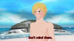 1boy 3d 3girls animated areola_slip beach bikini blonde_hair blue_eyes breasts glasses jaune_arc large_breasts mature_female mikumikudance_(medium) multiple_girls nail_polish nipples nude outdoors pyrrha_nikos red_hair revealing_clothes rwby sex slingshot_swimsuit swimsuit tagme theblackbirdcalls video