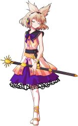 1girl belt black_belt blonde_hair closed_eyes closed_mouth collarbone collared_dress commentary_request dairi dress earmuffs frilled_dress frills full_body gradient_clothes gradient_dress large_variant_set medium_hair multicolored_dress pointy_hair sandals sleeveless sleeveless_dress smile solo tachi-e touhou toyosatomimi_no_miko transparent_background variant_set yellow_sandals