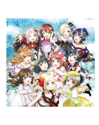 Rule 34 | 6+girls, artbook, asaka karin, black hair, blonde hair, blue dress, blue eyes, blue hat, bow, brown hair, dress, emma verde, green bow, green dress, green hair, grey eyes, grey hair, hair ornament, hat, highres, holding hands, konoe kanata, long hair, love live!, love live! nijigasaki high school idol club, medium hair, mia taylor, mifune shioriko, mini hat, miyashita ai, multiple girls, nakasu kasumi, non-web source, official art, one eye closed, orange eyes, osaka shizuku, pink dress, pink eyes, pink hair, pointing, pointing at viewer, purple dress, purple eyes, purple hair, red dress, red eyes, red hat, rina-chan board, short hair, tennoji rina, uehara ayumu, yellow eyes, yuki setsuna, zhong lanzhu