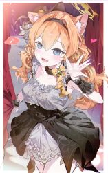 Rule 34 | 0202ase, 1girl, absurdres, blonde hair, blue archive, blue eyes, curtains, halo, highres, idol, mari (blue archive), mari (idol) (blue archive), ribbon