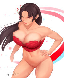 1girl breasts fatal_fury large_breasts long_hair shiranui_mai