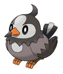 animal_focus bird closed_mouth full_body gen_4_pokemon highres nintendo no_humans official_art pokemon pokemon_(creature) pokemon_dppt pokemon_focus solo starly sugimori_ken third-party_source transparent_background