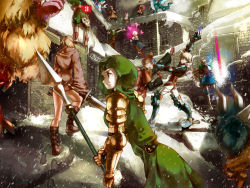 3girls 6+boys agrias_oaks armor backpack bad_id bad_pixiv_id bag bare_legs battle behemoth beowulf_cadmus blonde_hair boots braid brown_eyes brown_hair cape chemist_(fft) dragon final_fantasy final_fantasy_tactics footprints gameplay_mechanics gauntlets geomancer_(fft) gloves gun handgun heart hood knight_(fft) long_hair meliadoul_tengille monster montebla moogle multiple_boys multiple_girls pistol polearm ramza_beoulve randoseru single_braid snow spear sword tanokura_mon theft thief_(fft) weapon