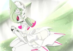 1girl absurdres dress highres iron_valiant kakiikada nintendo no_humans pokemon red_eyes white_dress