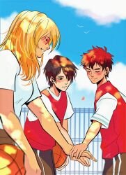 3boys andythelemon himuro_tatsuya kagami_taiga kise_ryouta kuroko_no_basuke multiple_boys tagme
