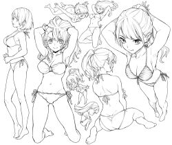 Rule 34 | 1girl, bikini, butt crack, feet, monochrome, navel, saeki shun, smile, swimsuit, tagme