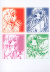 00s chii chobits clamp highres long_hair looking_at_viewer official_art postcard_(medium) very_long_hair