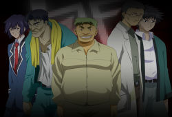 00s 5boys black_hair green_hair highres houkago_~nureta_seifuku~ itou_kisaku kisaku multiple_boys ryoujoku_hitozuma_onsen saiminjutsu_2 sakurai_susumu shintaisou stiky_finkaz teacher ugly_bastard villains