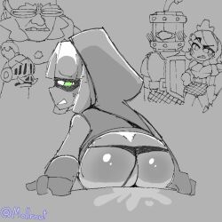 animated animated_gif anus artist_name artist_request ass ass_focus assertive_female bandit_(clash_royale) blush clash_royale clothing_aside electro_giant_(clash_royale) eye_mask from_behind girl_on_top gloves green_eyes grey_background hood hood_up looking_back looping_animation monochrome narrowed_eyes panties panties_aside pov pov_crotch princess_(clash_royale) pussy pussy_juice reverse_cowgirl_position royal_hogs_(clash_royale) royal_recruits_(clash_royale) sex simple_background source_request spot_color straddling supercell sweat uncensored underwear vaginal