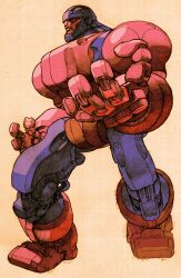 bengus capcom game_cg giant glowing glowing_eyes highres marvel marvel_vs._capcom marvel_vs._capcom_2 mecha multicolored_armor non-web_source open_hands red_eyes robot scan sentinel_(x-men) simple_background solo x-men